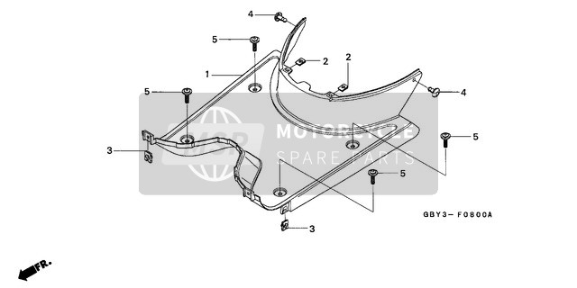 Honda SH50 2001 Panneau de plancher pour un 2001 Honda SH50